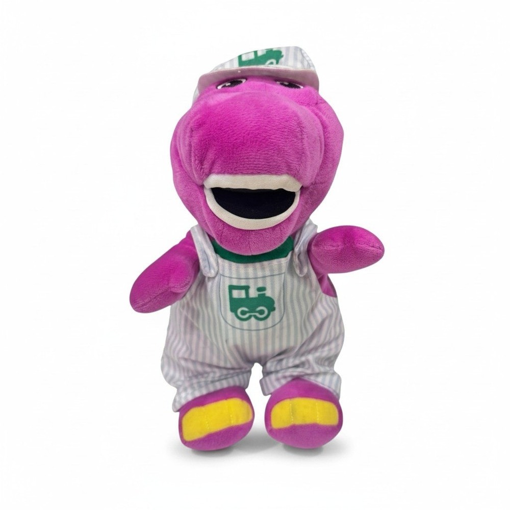 Fisher-Price Barney the Dinosaur Train Conductor Plush Purple Stuffed Toy 2017